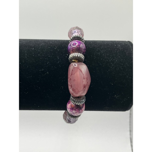 Premier Designs Rhapsody Purple Faux Stones and Silver-Tone Bracelet! - Picture 3 of 7